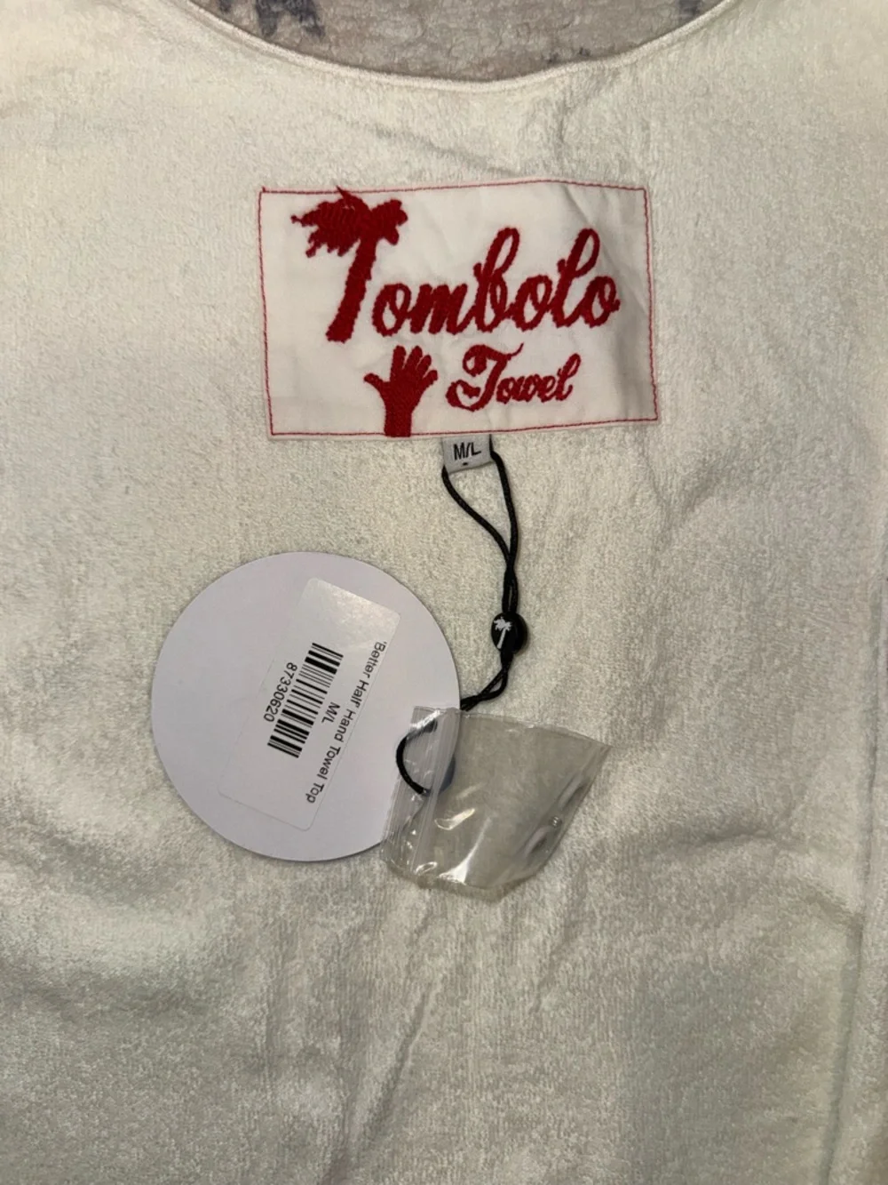 NWT Tombolo Women's 'Better Half' Hand Towel Top Size M/L - Picture 3 of 5
